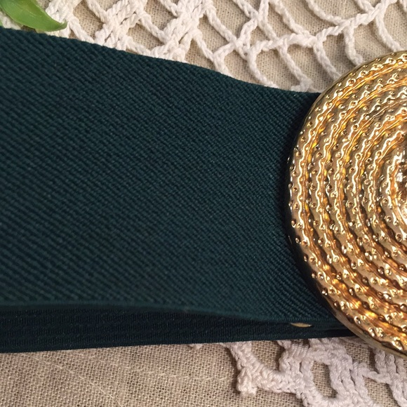 Vintage Nan Lewis Entwined Circles Buckle Stretch Belt - Picture 7 of 11